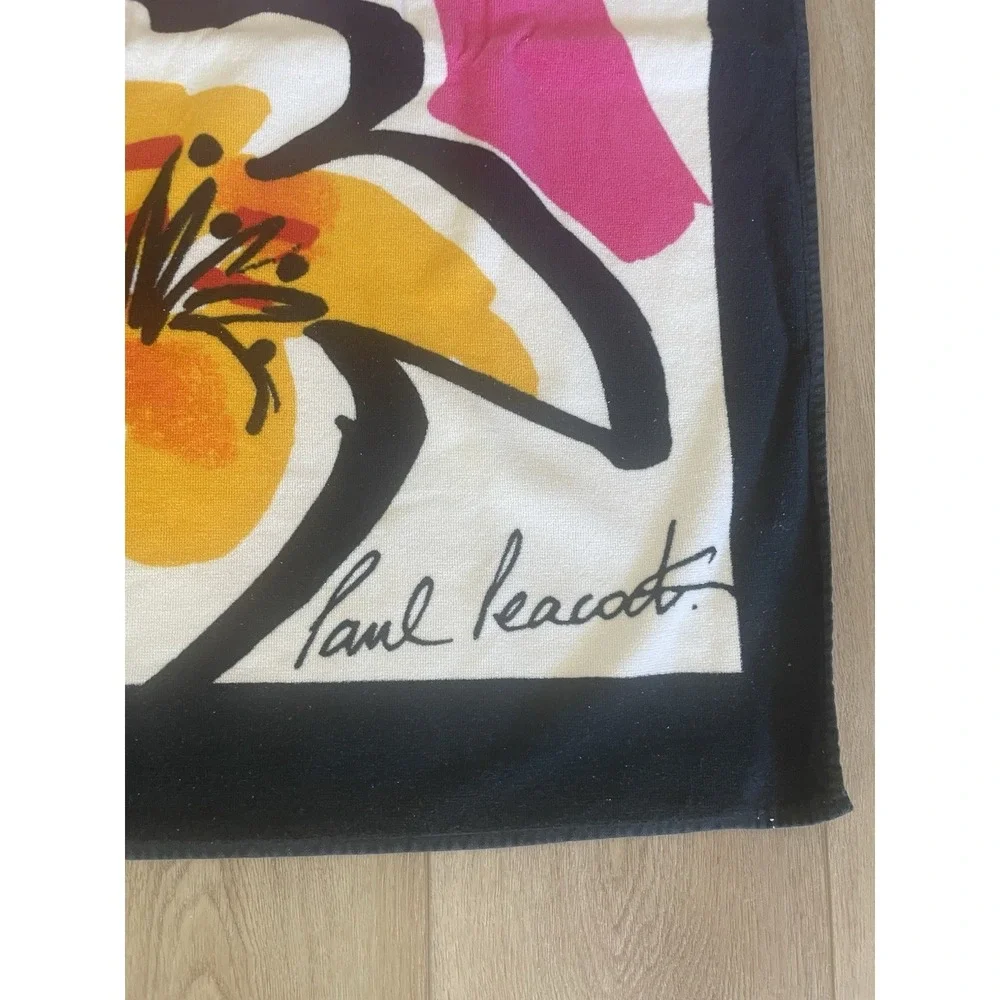Vintage‎ Paul Peacock Tropical Exotic Flowers Plush Beach Towel 68x37
